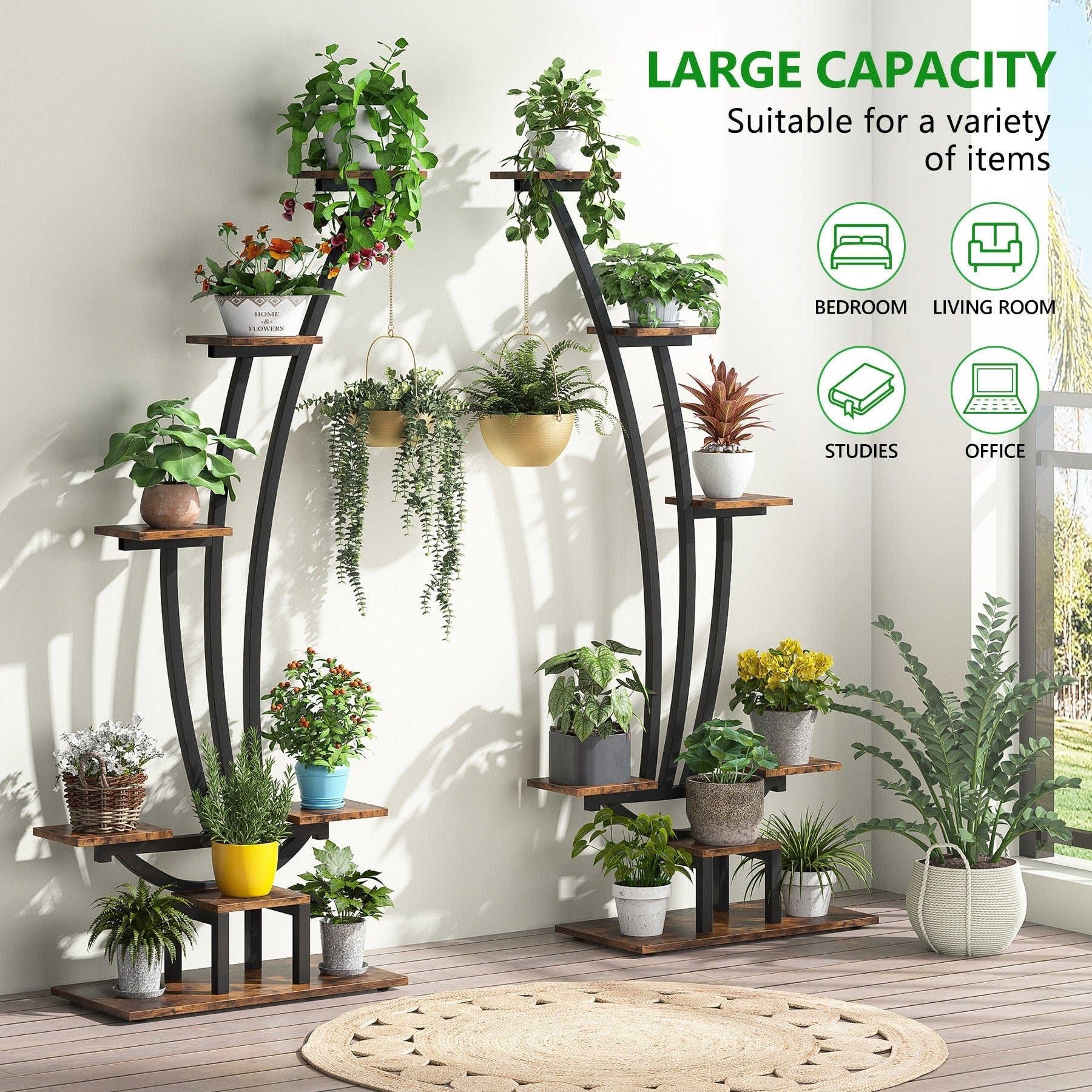 Indoor Plant Stand, 6-Tier Flower Rack for Home Garden- Set of 2