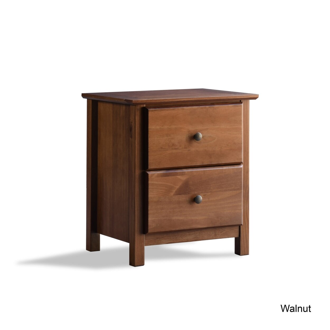 Grain Wood Furniture Shaker 2-drawer Solid Wood Nightstand