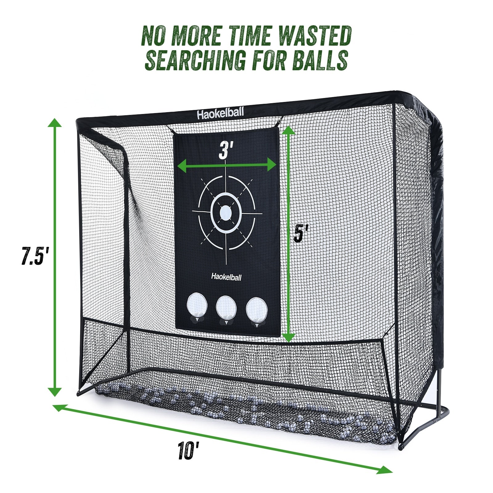 Haokelball Golf Net 10x7.5ft Golf Practice Net with Target Cloth Heavy Duty Golf Hitting Net