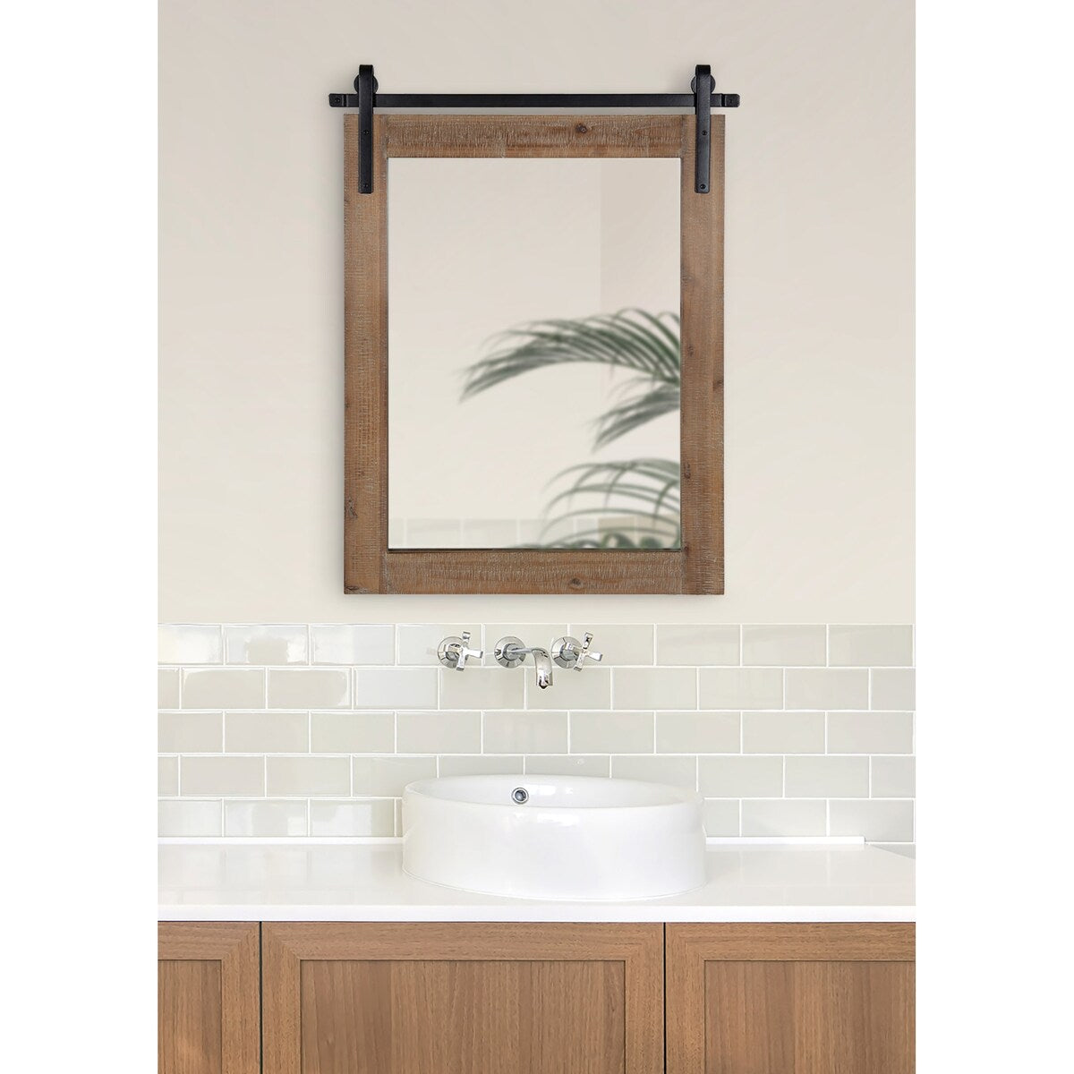 Kate and Laurel Cates Rustic Rectangular Wall Mirror