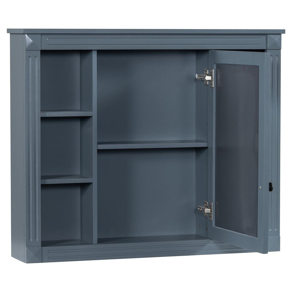 36'' Modern Bathroom Vanity with Top Sink and Mirror Cabinet,2 Doors and 2 Drawers
