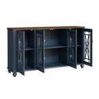 63 Vintage Style Wood Kitchen Accent Buffet Sideboard Cabinet - 63 in Width