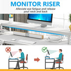 L Shaped Desk with Monitor Shelf, Reversible Corner Computer Desk for Office Home 69