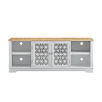 70 in. Rustic Decorative Floral Door TV Stand for up to 80 TVs