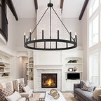 Acroma 12-light Farmhouse 40In Wagon Wheel Chandelier with UL - 40'' D x 138'' H