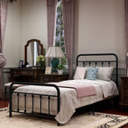 Alazyhome Simple Vintage Metal Platform Bed Frame, Easy-Assembly