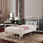Alazyhome Simple Vintage Metal Platform Bed Frame, Easy-Assembly