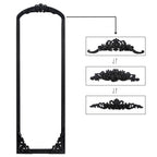 Arched Full-Length Solid Wood Carving Floor Mirror