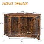 BOSSIN Corner Dog Crate Furniture,44/52 inch Wooden Dog Kennel Furniture with Mesh,Decorative Wood Dog House for Indoor use