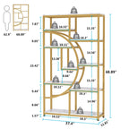 Bookshelf 5 Shelf Industrial Etagere Bookcase for Bedroom, Living Room, Home Office