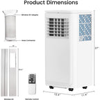 Bossin 8000BTU (Ashrae), 5000BTU（SACC) 3-in-1 Portable Air Conditioners with Remote Control,Quiet Room Portable AC Cooler - 880v
