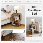 Cat House Cat Bed,Cat Tree with Scratching Pad and Removable Mats