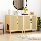 Cat Litter Box Enclosure Cat House Side Table Door Cabinet Bookcase