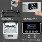 Costway Stainless Steel Ice Maker Machine Countertop 48Lbs/24H