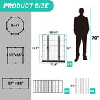Dog Playpen Pet Dog Fence, 32 Height 8 Panels Metal Dog Pen