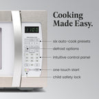 Farberware Professional 1.3 Cu. Ft. 1100-Watt Microwave Oven with Smart Sensor Cooking, White and Platinum