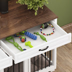 Furniture Style Dog Crate, 64.5 Inch Wooden Large Dog Kennel