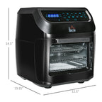 HOMCOM Large Air Fryer Oven with Family Size, Countertop Oven Cooking Gift - 12.5 x 13.25 x 14.5