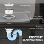 HOMCOM Outdoor Utility Sink, Deep Stainless Steel Sink, Free Standing Single Bowl Kitchen Sink, 39 Inch - 39 Inch