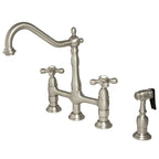 Kingston Brass Heritage Bridge Kitchen Faucet with Brass Sprayer