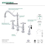 Kingston Brass Heritage Bridge Kitchen Faucet with Brass Sprayer