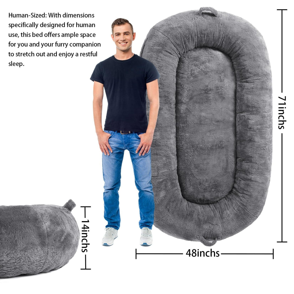 Large Dog Bed Washable Human Size Bed with Removable Cover