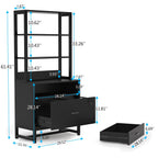 File Cabinet with 2 Drawer, Modern Filing Cabinet Printer Stand with Lock