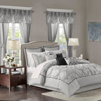 Madison Park Essentials Loretta 24-Piece Room in a Bag with Window Panels and Sheet Set