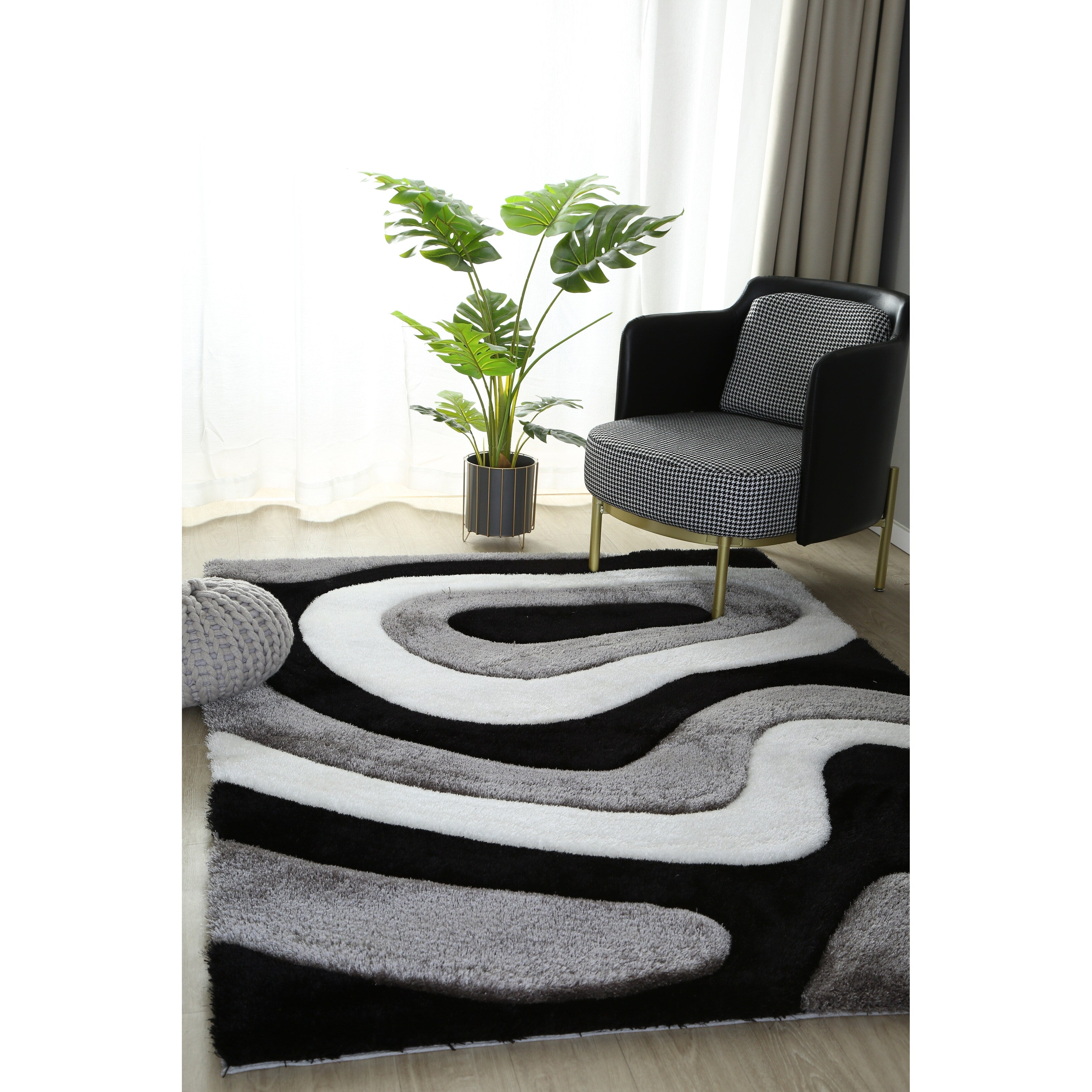 Mateos Shag Abstract Designed Area Rug