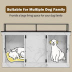 Mcombo Large Dog Crate Furniture TV Stand,Wooden Dog Kennel with Double Doors 1861