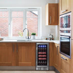 Newair 15 in. Built-in 96 Can Beverage Fridge in Stainless Steel with Temperature Controls and Adjustable Shelves