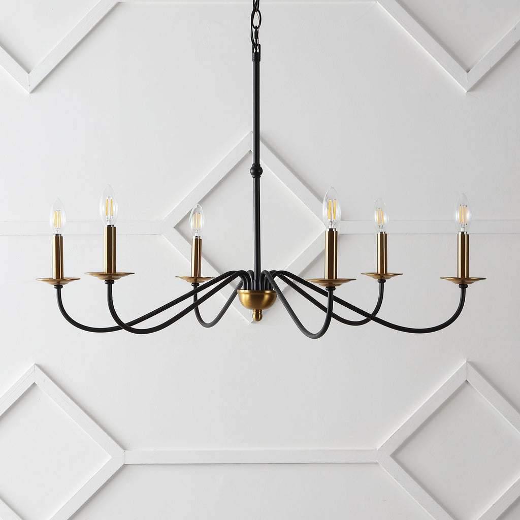 34.75 6-Light Iron LED Chandelier, by JONATHAN Y