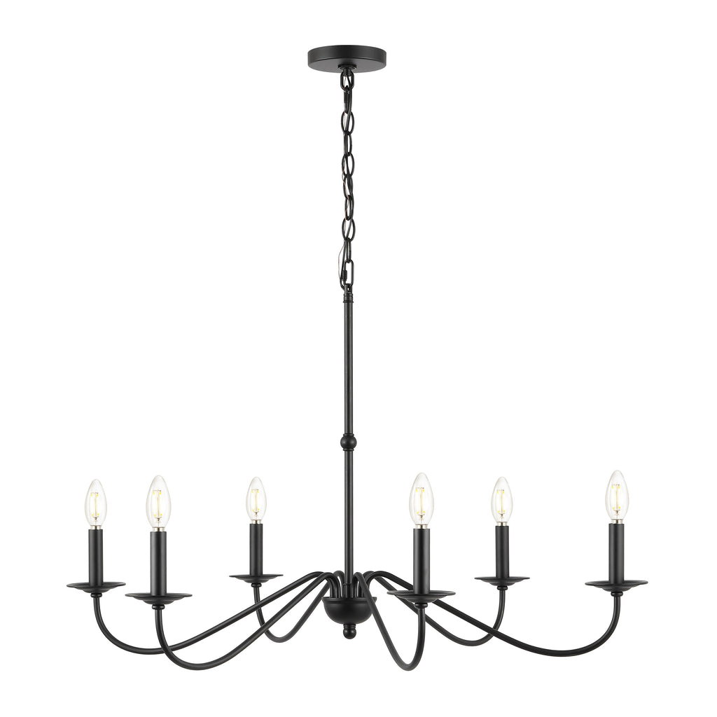 34.75 6-Light Iron LED Chandelier, by JONATHAN Y