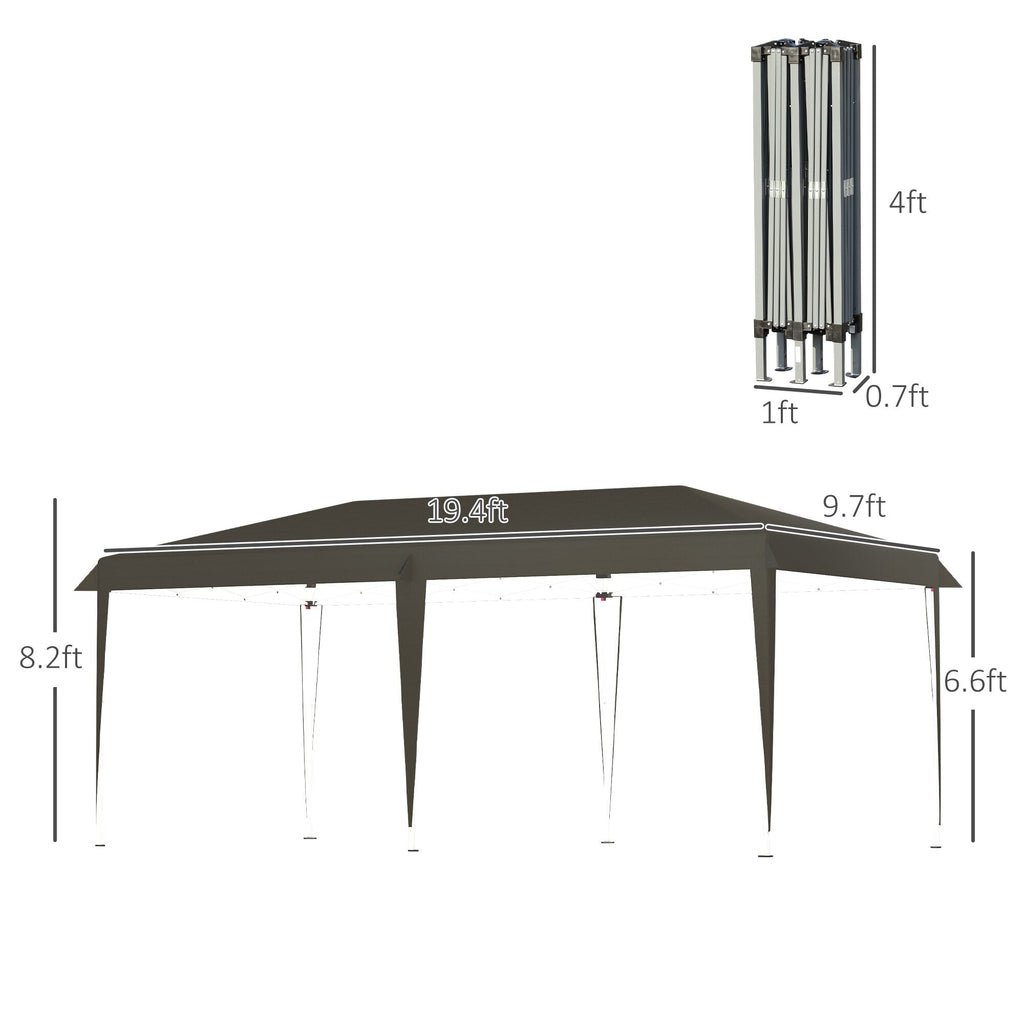 Outsunny Heavy Duty Pop Up Canopy with Sturdy Frame, UV Fighting Roof, Carry Bag for Patio, Backyard, Beach, Garden