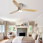 Sofucor 52 Inch Flush Mount Ceiling Fan with Remote, Reversible Motor,Integrated Light Optional