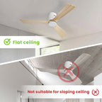 Sofucor 52 Inch Flush Mount Ceiling Fan with Remote, Reversible Motor,Integrated Light Optional
