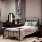 Alazyhome Simple Vintage Metal Platform Bed Frame, Easy-Assembly